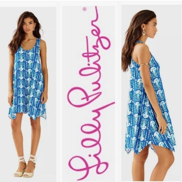 Lilly Pulitzer Melle Dress in Get In Line print M - Picture 1 of 5